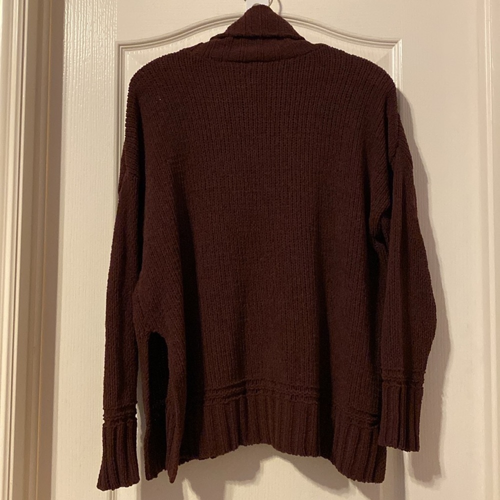 Aerie Burgundy Chenille Oversized Turtleneck Sweater Size Small NWOT - Picture 3 of 9